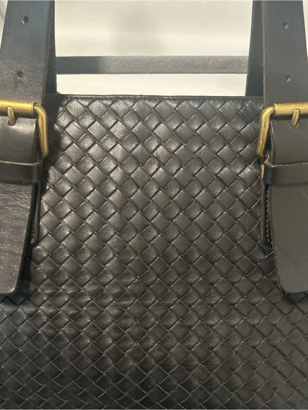 BOTTEGA VENETA Large Napa Tote Bag Intrecciato Leather Used